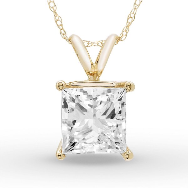 Wisiorek Solitaire Księżniczka 1.00 ct Diament Laboratoryjny 585 Żółte Złoto (14K)