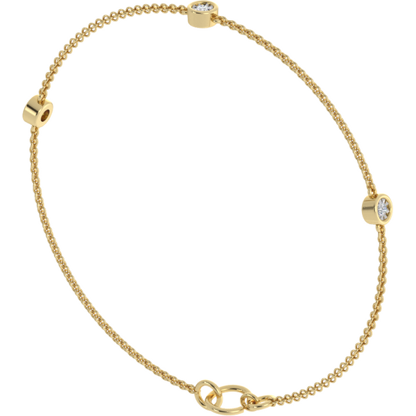 Bransoletka Sunlit z Okrągłymi Laboratoryjnymi Diamentami 0.12 ct 750 Żółte Złoto (18K)