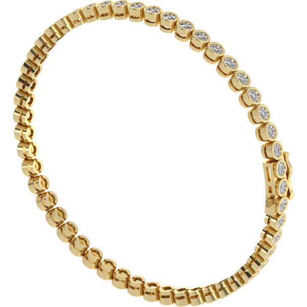 Bransoletka Bezel Lunar Orbit z Okrągłymi Laboratoryjnymi Diamentami 0.24 ct 585 Żółte Złoto (14K)