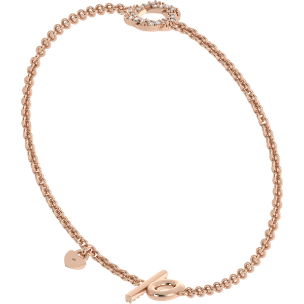 Bransoletka Lumina Love Knot z Okrągłymi Laboratoryjnymi Diamentami 0.17 ct 585 Różowe Złoto (14K)