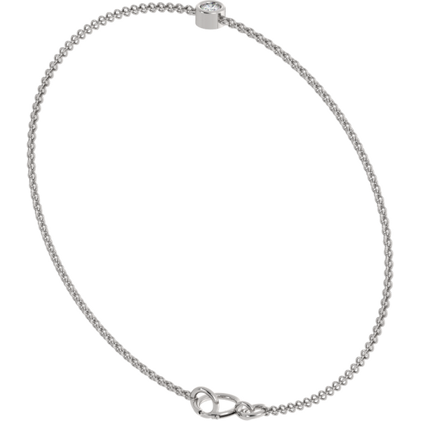 Bransoletka Single Station z Okrągłymi Laboratoryjnymi Diamentami 0.08 ct 585 Białe Złoto (14K)