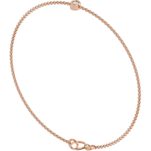 Bransoletka Single Station z Okrągłymi Laboratoryjnymi Diamentami 0.08 ct 750 Różowe Złoto (18K)