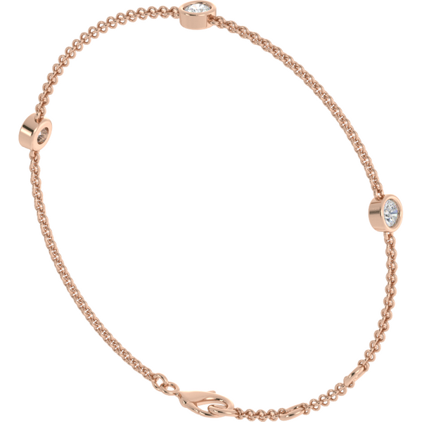 Bransoletka Floating Bezels z Okrągłymi Laboratoryjnymi Diamentami 0.45 ct 750 Różowe Złoto (18K)