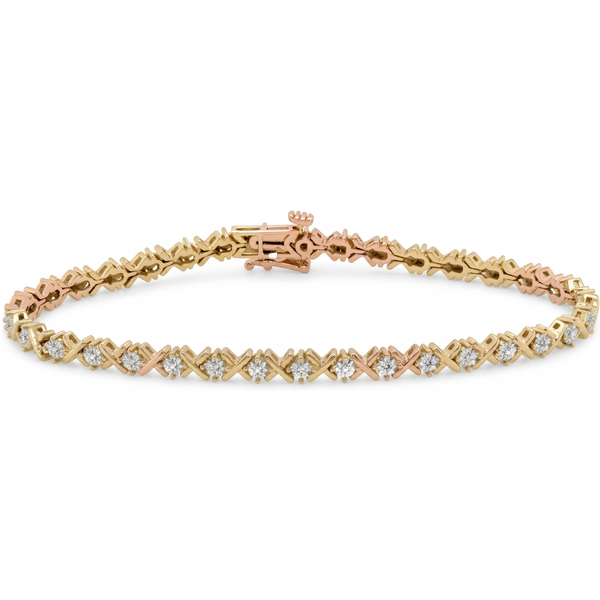 Bransoletka XOXO Rivière z Okrągłymi Laboratoryjnymi Diamentami 0.06 ct 750 Różowe Złoto (18K)