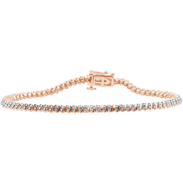 Bransoletka Apex Link z Okrągłymi Laboratoryjnymi Diamentami 0.77 ct 417 Różowe Złoto (10K)