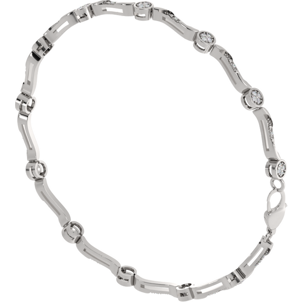 Bransoletka Trellis z Okrągłymi Laboratoryjnymi Diamentami 0.27 ct 585 Białe Złoto (14K)