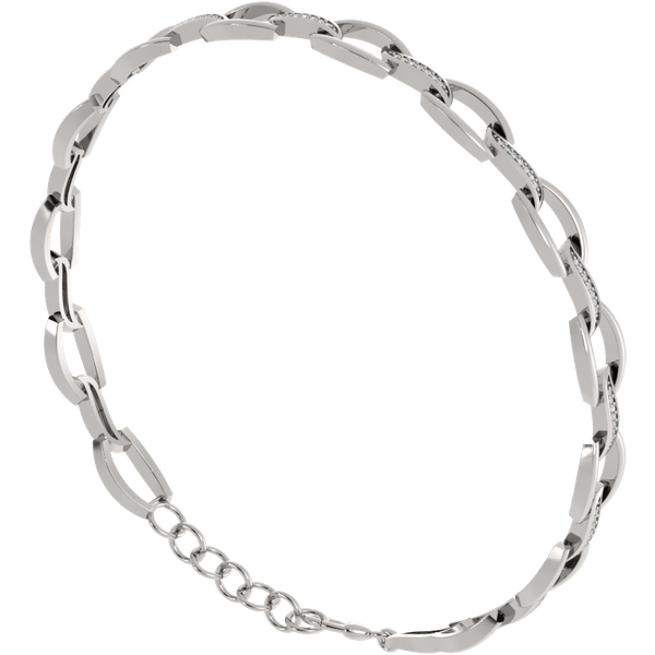 Bransoletka Labyrinth z Okrągłymi Laboratoryjnymi Diamentami 0.21 ct 750 Białe Złoto (18K)