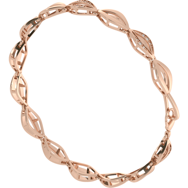 Bransoletka Laurel z Okrągłymi Laboratoryjnymi Diamentami 0.16 ct 585 Różowe Złoto (14K)