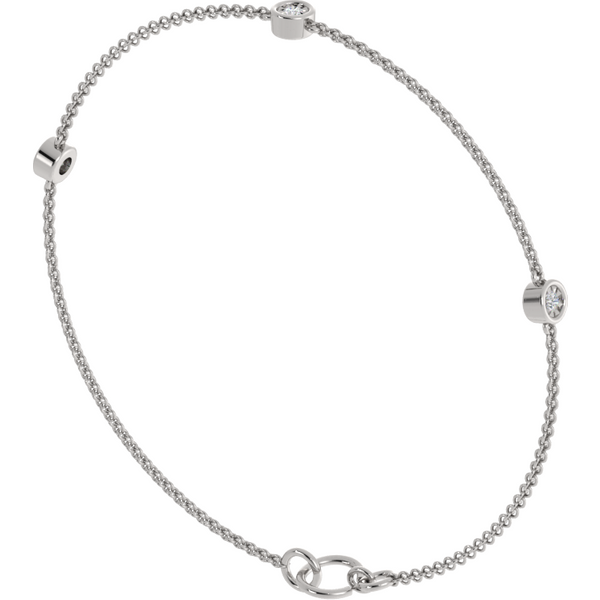 Bransoletka Sunlit z Okrągłymi Laboratoryjnymi Diamentami 0.12 ct 585 Białe Złoto (14K)
