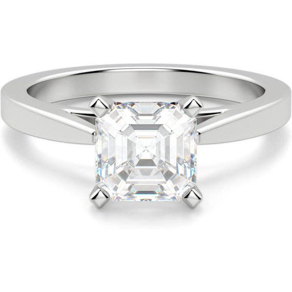 Cathedral Asscher 2.00 ct Pierścionek Zaręczynowy Diament Laboratoryjny 585 Białe Złoto