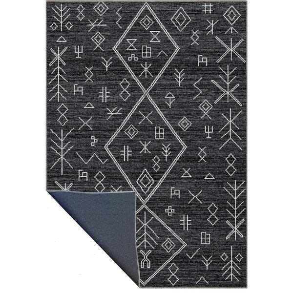 Zenvik Black White Machine Washable Rug