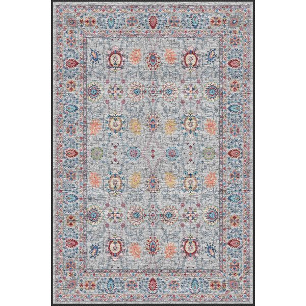 Lunvera Boho Floral Persian machine washable rug