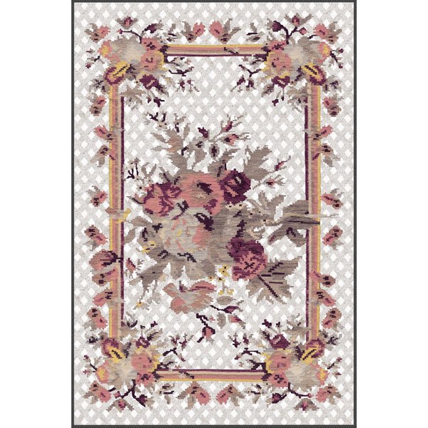 Kafi White Karabakh Floral ethnic washable rug