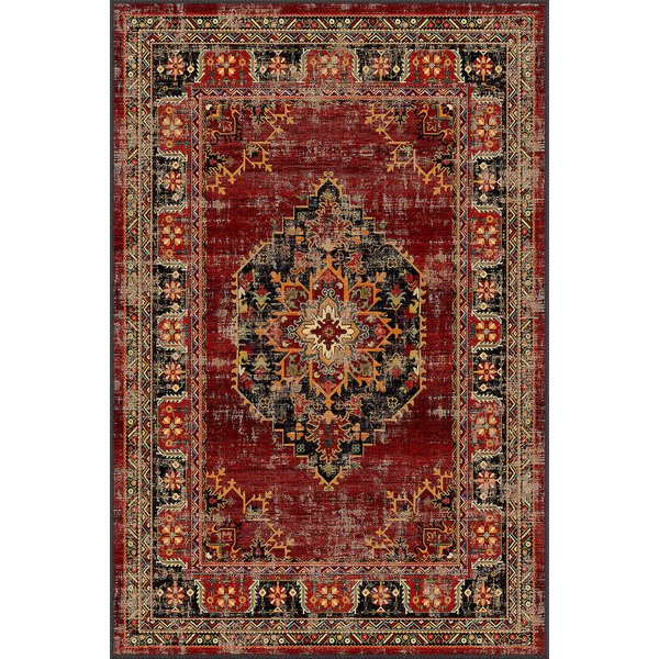Octavian Red Heriz Persian washable rug