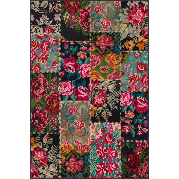 Elyra Floral Patchwork Boho washable rug