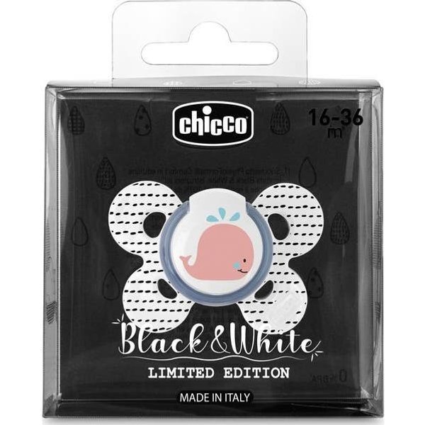Chicco Physioforma Comfort Chupete Silicona Black & White 1Ud-image