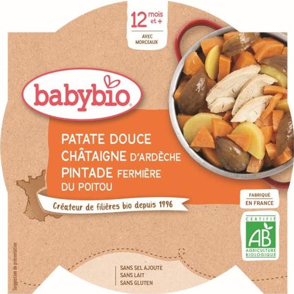 Menú Diario BabyBio Desde Hace 12 Meses Plato De Camote Y CastañO De Indias 230 Gramos-image