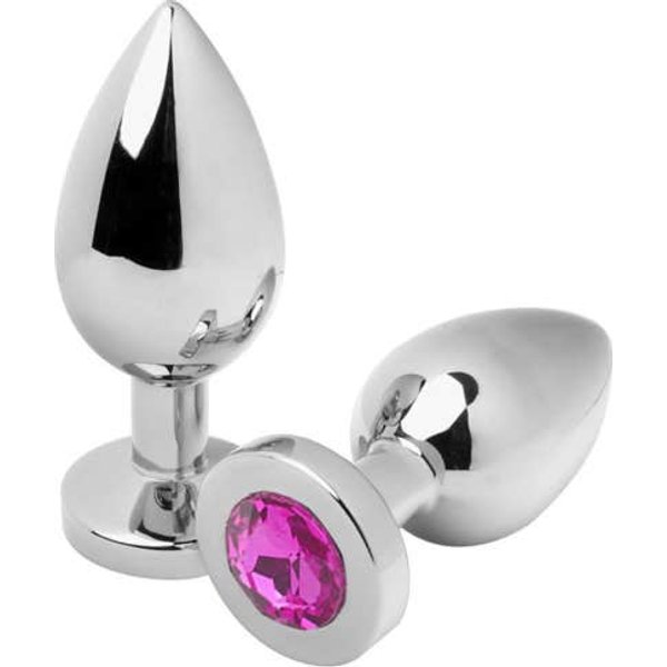 Metal Hard Anal Plug Diamond Rosa Small 5,71Cm 1Ud-image