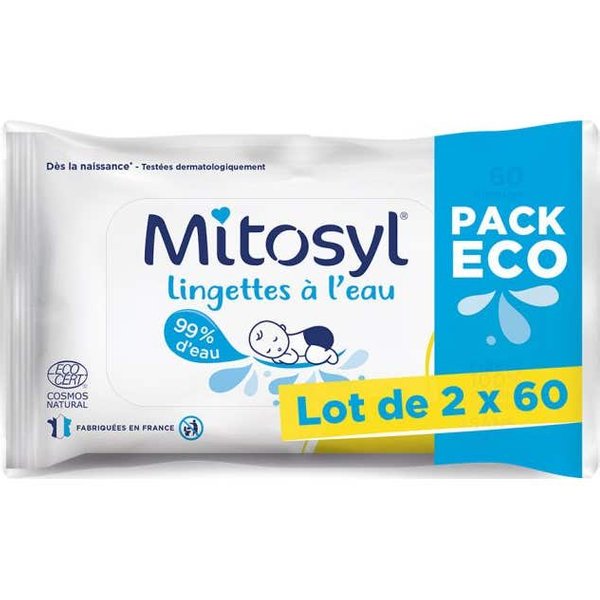 Mitosyl Pack Eco Toallitas Al Agua 2X60Uds-image