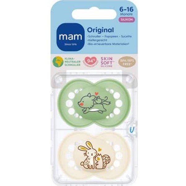 Mam Original Chupete Silicona 6M+ Nature 2Uds-image