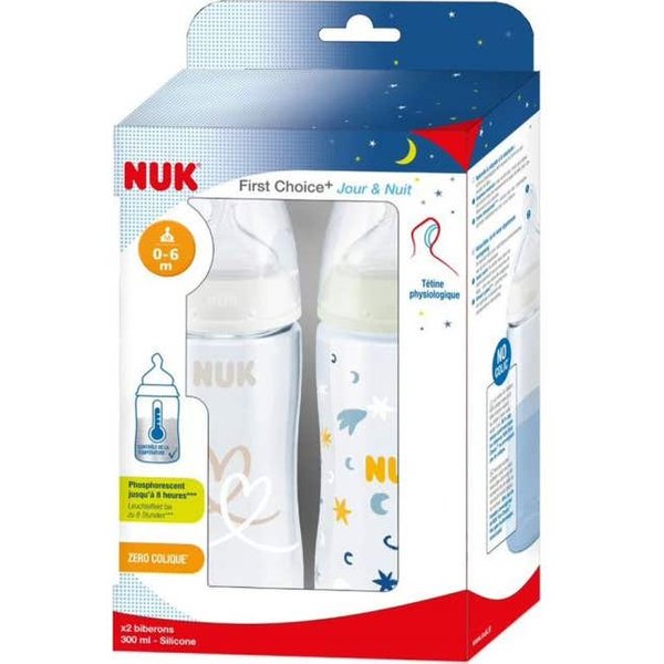 NUK First Choice+ Day Night Silicone Bottle 2 Uds-image