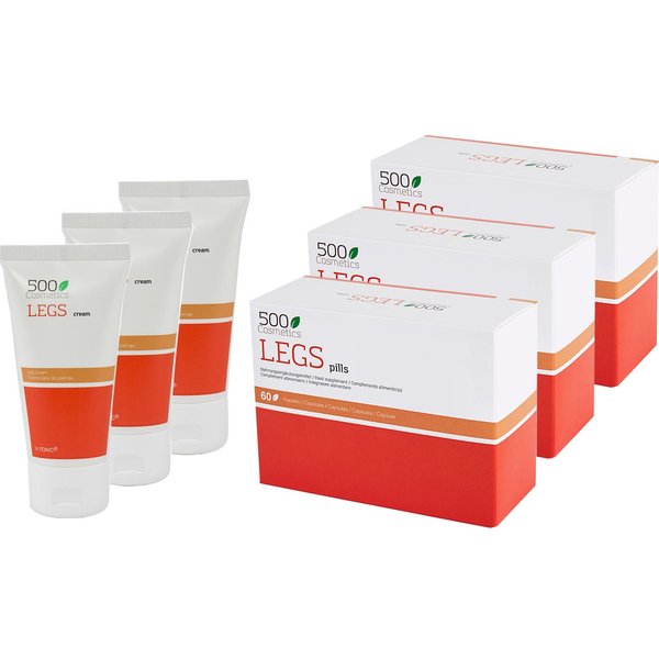 500 Cosmetics Piernas Triplo Para Varices 60 Caps + Crema 75 Ml Pack-image
