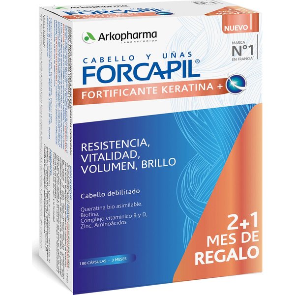 Arkopharma Forcapil Fortificante Keratina+ Tratamiento 3Meses 3X60Caps-image