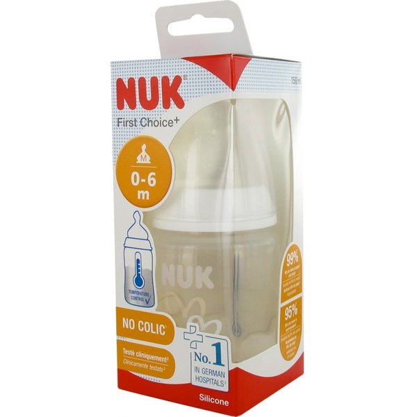 Nuk First Choice+ BibéRon Temperature Control Tetina Silicona 0-6M 150Ml-image