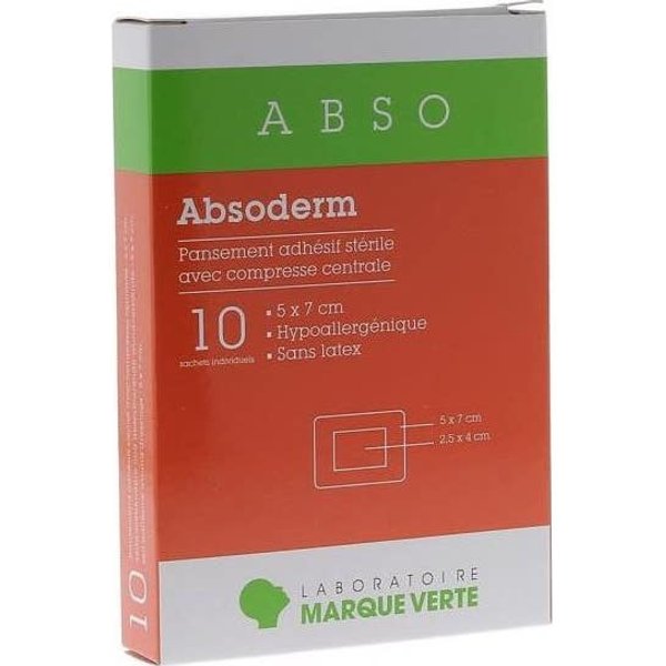 Marca Verde Absoderm 1ApóSitos Adhesivos 5X7 Cm 10 Uds-image