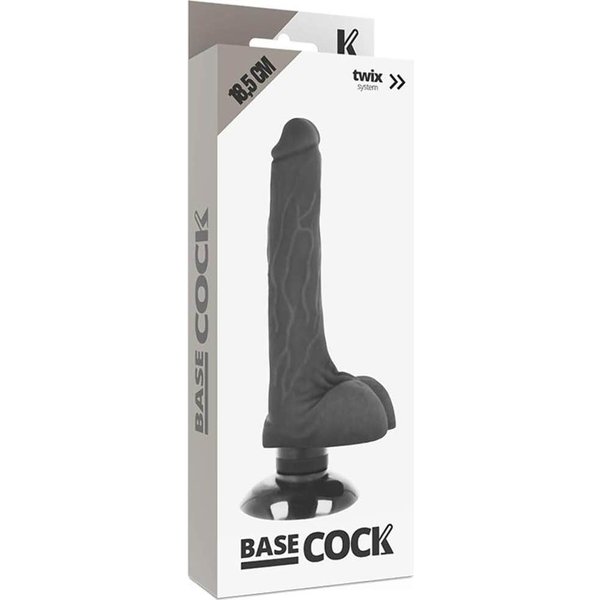 Basecock Realistic Vibrador 2-1 Negro 18.5 Cm 1 Ud-image