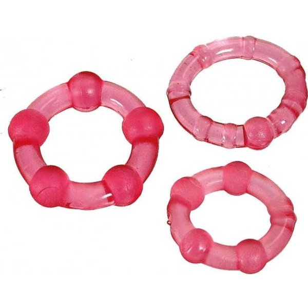Seven Creations Juego Tres Anillos Pene Rosa 3Uds-image