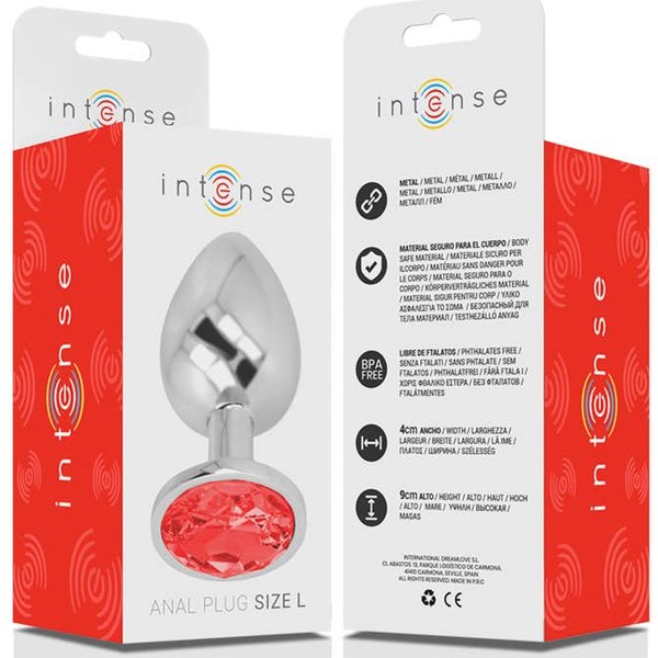 Intense Plug Anal Metal Con Cristal Rojo Talla L 1Ud-image