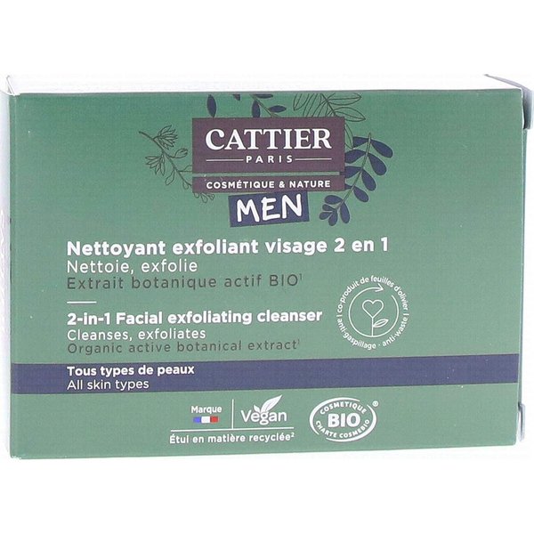 Cattier Men Limpiador Facial Exfoliante 3 En 1 Bio 85G-image