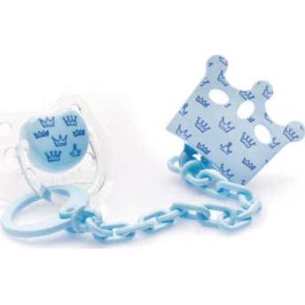 Acofarbaby Cadenita Y Chupete Silicona Simetrico Azul 0-6 M 1 Ud-image