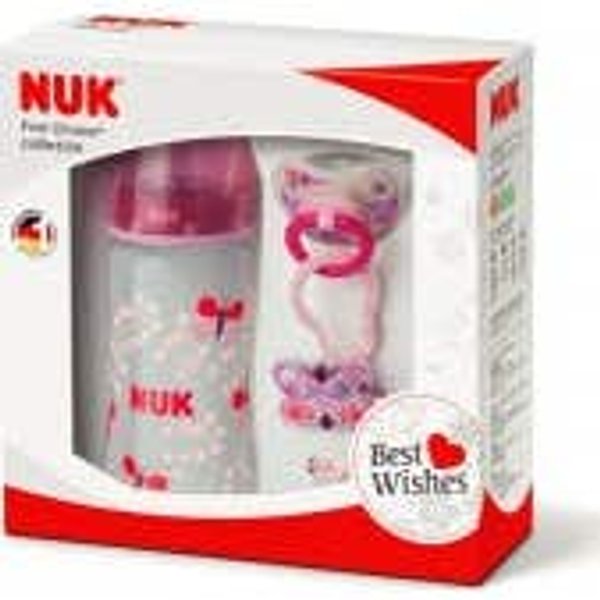 NUK Pack First Choice Collection Rosa Biberon 300 Ml + Chupete +-image