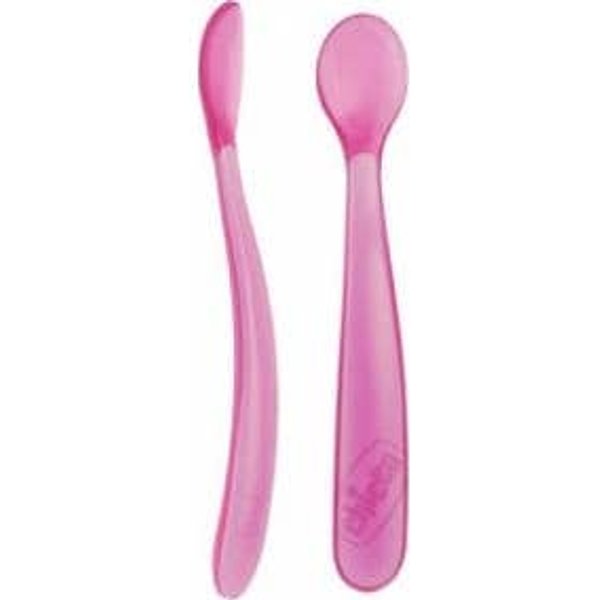 Chicco Cuchara Silicona Rosa 2Uds-image