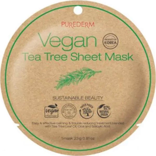 Purederm Vegan Tea Tree Sheet Mask 23 G-image