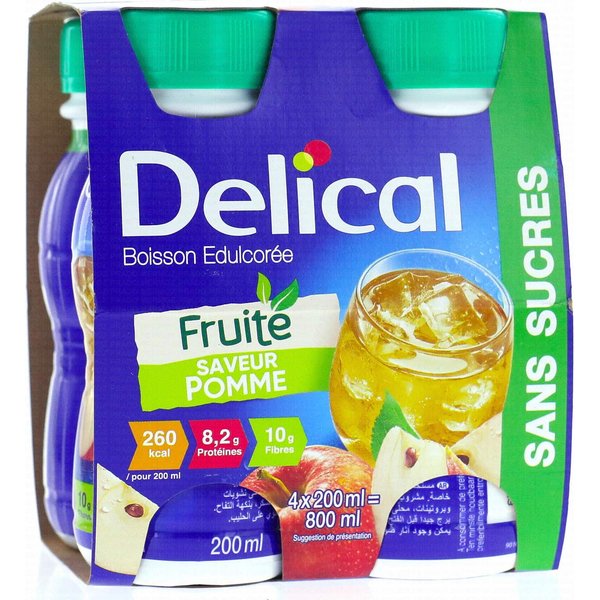 Delical Bebida Afrutada Sin AzúCar Manzana 4X200Ml-image
