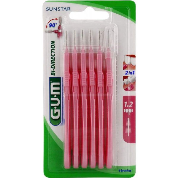 Cepillo Interdental Gum Proxabrush Bidireccional CóNico 90° 1,2Mm 6 Unidades-image