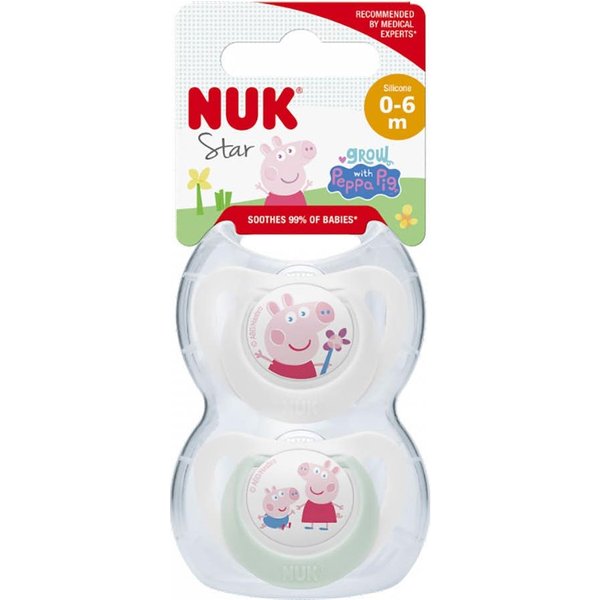 Nuk Star Chupete Silicona Peppa Pig 0-6M 2 Uds-image