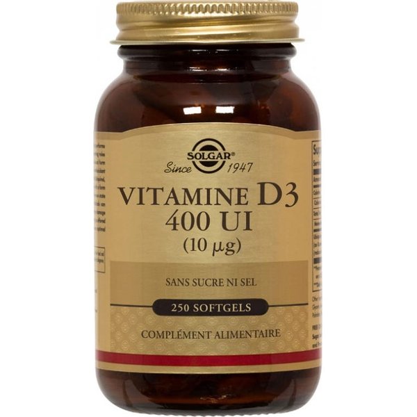 Solgar Vitamina D3 400UI 10Mcg 250 Perlas-image