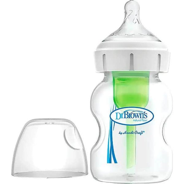 Dr. Brown's Natural Flow Options+ BiberóN AnticóLico De Cristal Boca Ancha Silicona 150Ml 1Ud-image