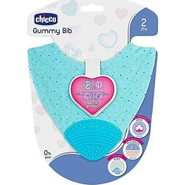 Chicco Mordedor 2 En1 Gummy Bib Azul 2 M+-image