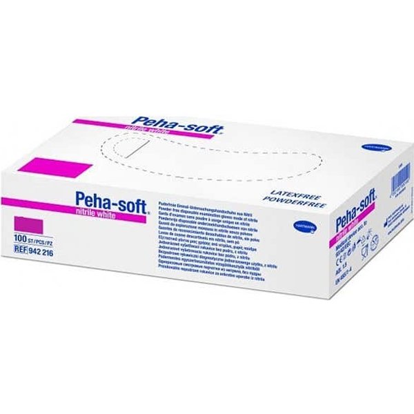 Peha-Soft Guantes Desechables De Nitrilo Blanco Talla S 100 Uds-image