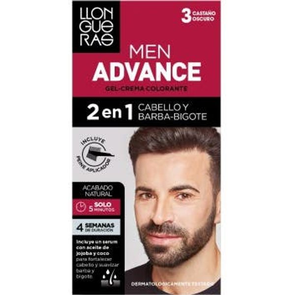 Llongueras Kit Men Advance Tinte Gel Crema 3 CastañO Oscuro-image
