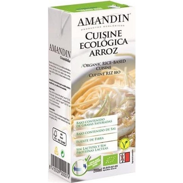 Amandin Crema Leche Arrooz Cocinar Eco Sin Gluten Sin Lactosa 200 Ml-image