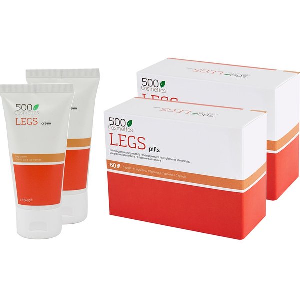 500 Cosmetics Piernas Duplo Para Varices 60 Caps + Crema 75 Ml Pack-image