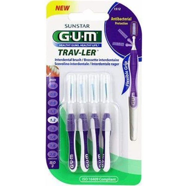 Proxabrush De Goma Trav-Ler 4 Cepillos Interdentales 1,2 Mm-image