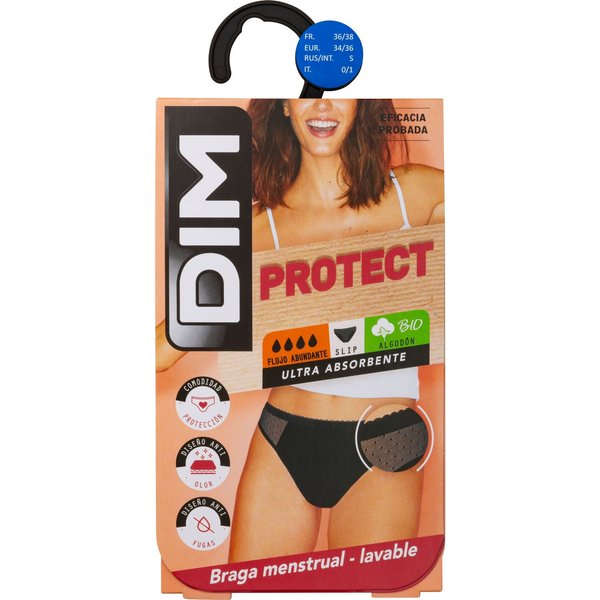 Dim Protect Braga Menstrual Encaje Flujo Abundante Negra T-L 1 Ud-image
