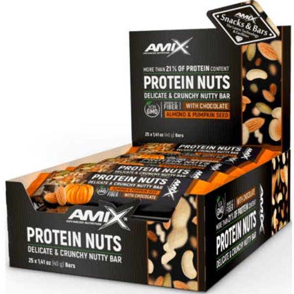 Amix Protein Nuts Bar Almendra Semillas De Calabaza 25 X40 G-image